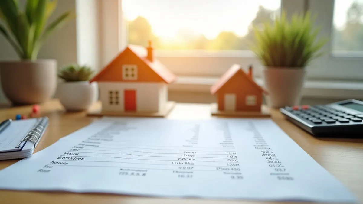 Factura de la luz y certificado energético sobre una mesa