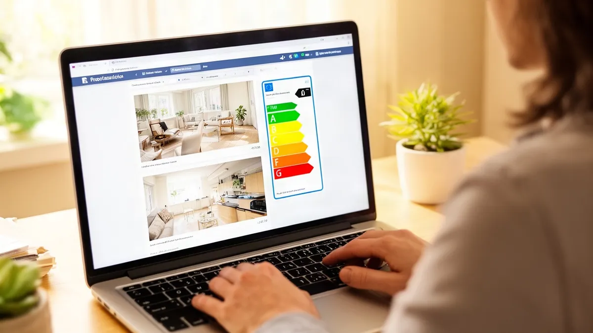 Persona publicando el anuncio de su vivienda en un portal inmobiliario desde el portátil