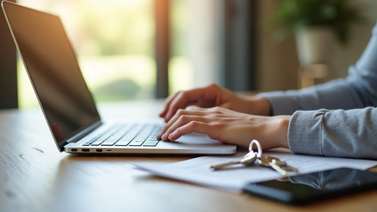 Persona solicitando el certificado energético online con un portátil