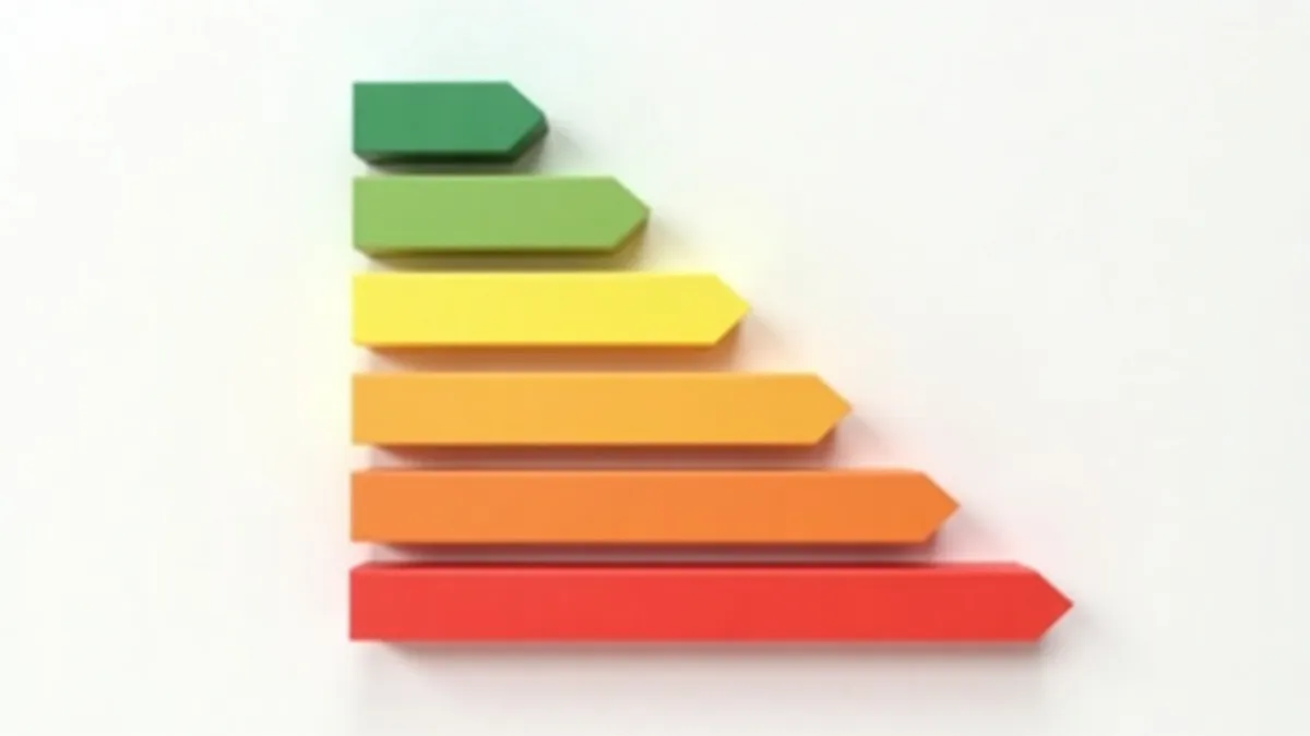 Escala de la etiqueta energética de la A (verde) a la G (roja)