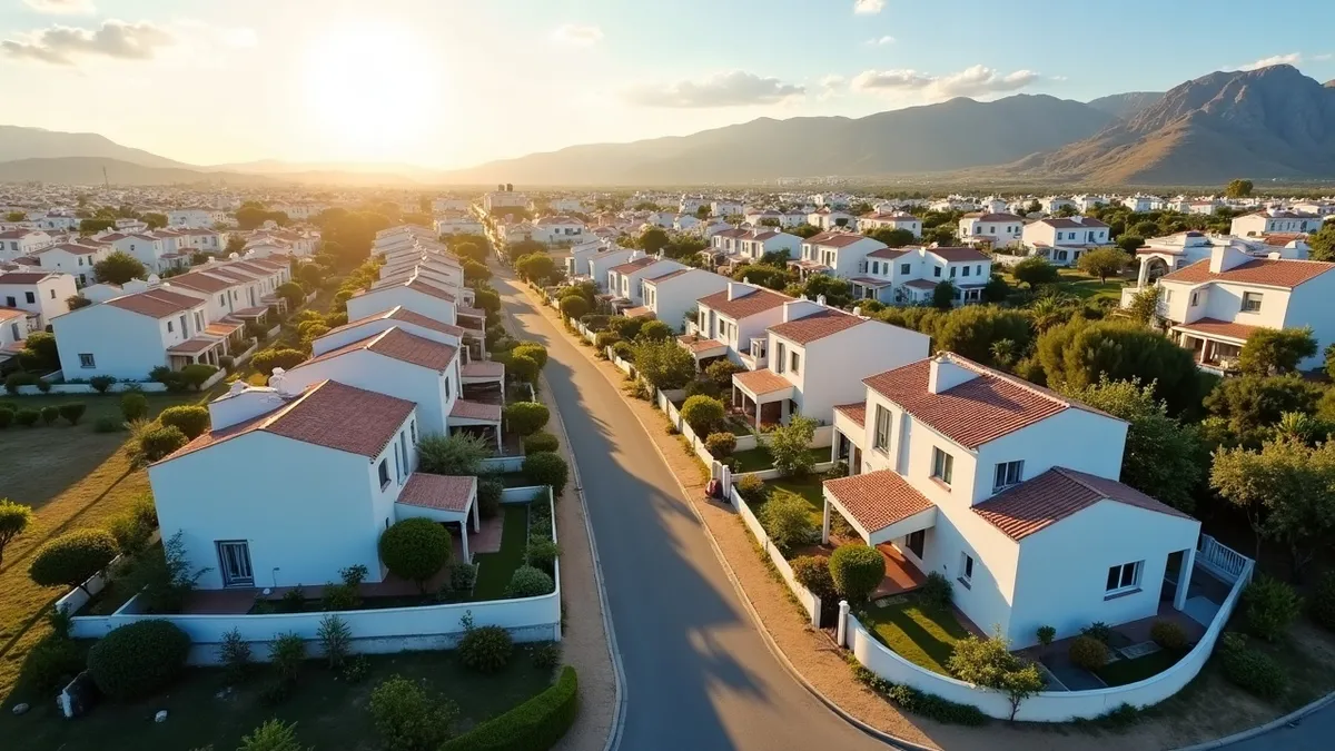 Vista aérea de un municipio residencial andaluz: ranking de eficiencia energética por municipios